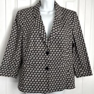 ‎Isaac Mizrahi Daisy Print Blazer Size 14 Nwot